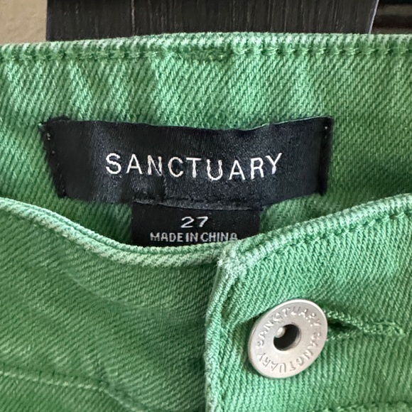 Sanctuary Bright Green Cropped Wide-Leg Jeans - Picture 2 of 6